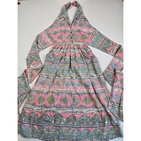 Chico's Design Dresses & Skirts - Vintage Chicos 100% Cotton Size 1 Medium Western Halter Sundress Maxi Dress